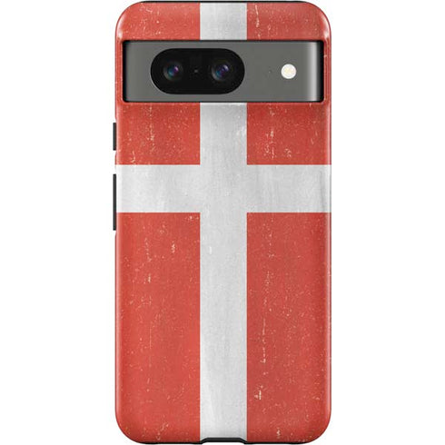 Denmark Flag Distressed Google Pixel 8 Impact Case